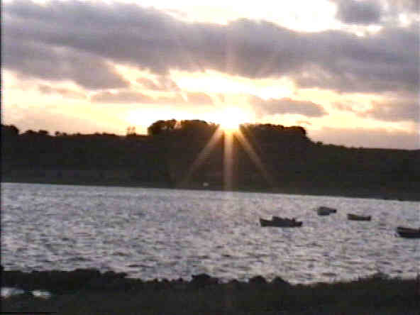 Sonnenuntergang ber dem Fjord